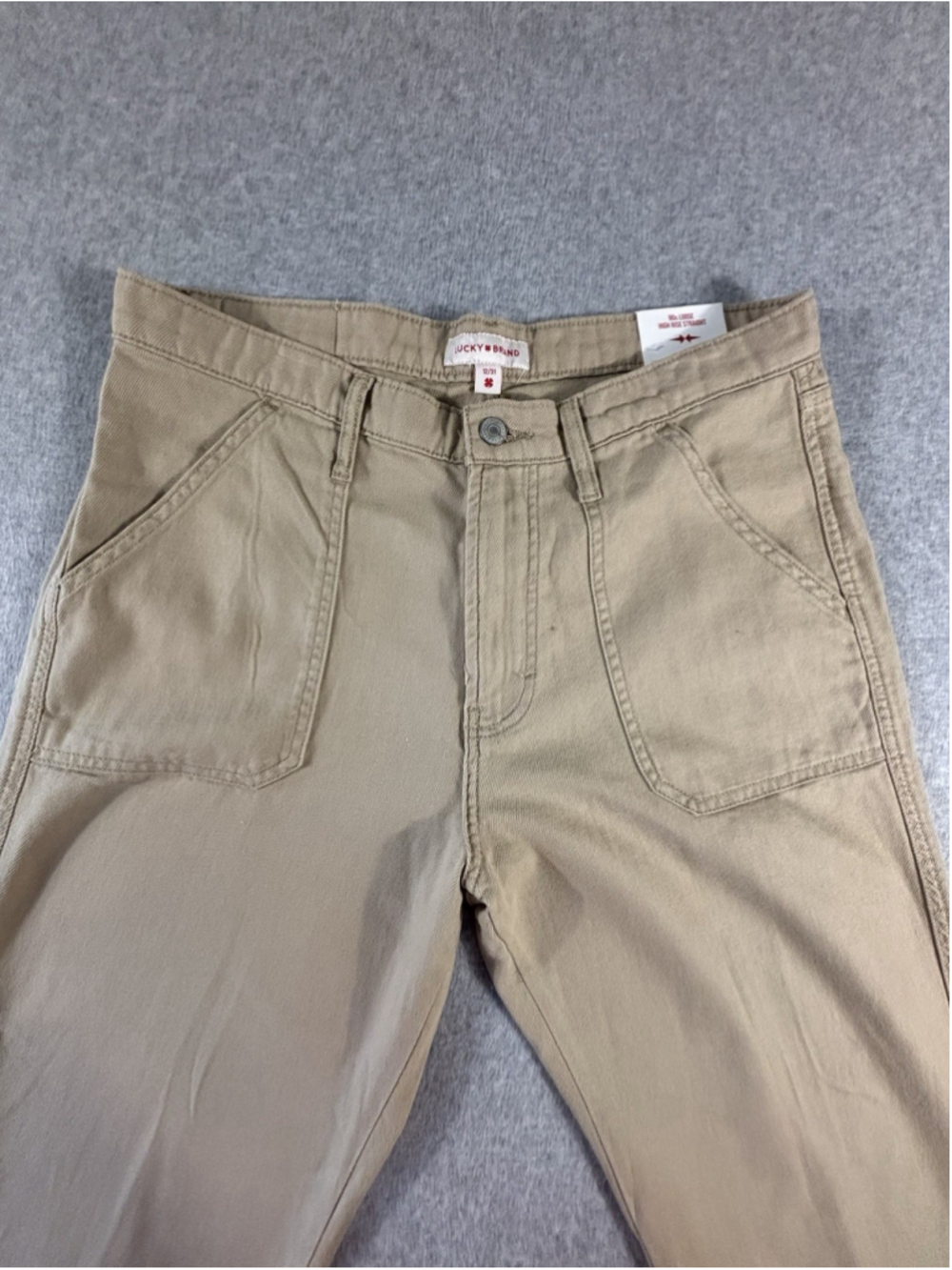 Lucky Brand 90s Loose High Rise Straight Jeans Womens 12/31 Tan Khaki - Picture 4 of 11